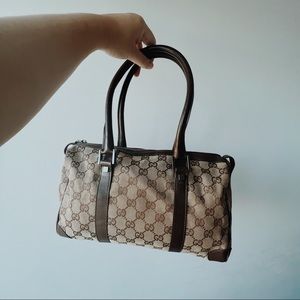 Gucci Canvas Boston Shoulder Bag